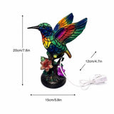 Flower Night Light, Hummingbird Floral Lampative Table Light for Bedroom Living Room Home V1192-AZ-W-34138
