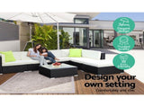 2PC Gardeon Outdoor Furniture Sofa Set Wicker Rattan Garden Lounge Chair Setting FF-SOFA-BK-C
