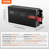 Pure Sine Wave Inverter, 2000 Watt, Power Inverter with 2 AC Outlets 2 USB Port 1 Type-C Port, LCD V952-CZXNBQ2000WCKAYAZV3