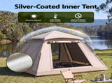 Weisshorn Camping Tent Family Shelter 210D Oxford Fabric Awning 210cm Khaki XFEL-TENT-CANOPY-BE