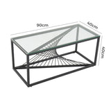 Eleganza Glass Enclave Coffee Table V264-TAB-728S-BLK-NA-1