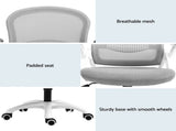 Artiss 2x Mesh Office Chair Computer Gaming Desk Chairs Work Study Mid Back Grey OCHAIR-G-2013-WH-GYX2