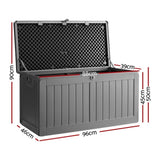 Gardeon Outdoor Storage Box 190L Container Lockable Garden Bench Tool Shed Black OSB-S190-BK