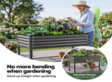 Green Fingers Mobile Raised Garden Bed With Wheels Storage Shelf 81cm Height for Vegetables Herb GARDEN-AG-PLAT-BK