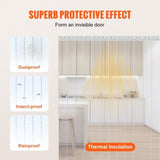 Strip Curtain, 164' Length x 8" Width x 0.08" Thickness, Clear Ribbed PVC Curtain Strip Door Bulk V952-JPVC164X81PCSCNTTV0