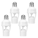 4 Pcs Motion Sensor Light Socket Smart Screw in Light Bulb Outlet Easy to Install for Basement V1192-AZ-W-21684