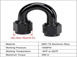 6AN Female to 6AN Female 180 Degree Swivel Coupler Union Fitting Adapter Aluminum Black V1258-DP02-WO-753