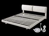 Levede Floating Bed Frame With RGB LED Light Headboard Base Platform King BF1059-K-BG-AU