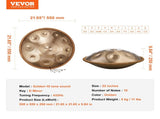 Handpan Drum 22 in 10 Notes D Minor Hand Drum Instrument with Mallet V952-SDG22INCH10YOXTG2V0