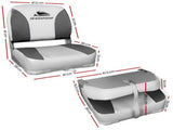 Seamanship 2X Folding Boat Seats Marine Swivel Low Back 13cm Padding Charcoal BS-86202-GC-40