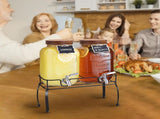 Glass Drink Dispenser for Parties, 1 Gallon Beverage Dispenser with Stand and Spigot Solid Stainless V1258-DP02-WO-40
