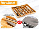 Silverware Organizer Drawer Organizer Expandable Bamboo Utensil Holder Cutlery Tray for V1366-AZ2-W-18363