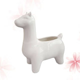 White Ceramic Alpaca Flower Pot Decorative Animal Planter for Succulents V1369-AZ3-W-18322