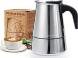 Stainless Steel Italian Moka Pot 300ml Espresso Maker Induction Compatible V1263-JX-5715