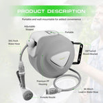 10M Retractable Garden Air Hose Reel Storage Auto Rewind Wall Mounted Grey AU V465-66149