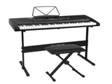 Alpha 61 Keys Electronic Piano Keyboard Digital Electric w/ Stand Stool Lighted EK-KL-91M-BK-H-B01