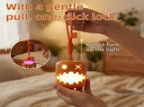 3PCS Dual-Sided Halloween Pumpkin Fun Lantern - Rechargeable Pull Cord LED Night Light with 7-Color V888-ELOSUNG55152-3