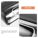 Stainless Steel Bread Box for Kitchen Storage - Household Bread Keeper Container 1 Set V1192-AZ-W-32299