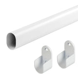 18-87" Oval Closet for Hanging Clothes Adjustable Closets Heavy Duty Black Poles Bar Closet V1107-127-92679-WHT5