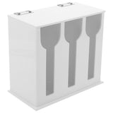 White Acrylic Utensil Holder with 3 Compartments, Compact Spoon and Fork Organizer for Kitchen V1370-AZ4-20093