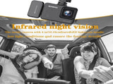 Dash Cam with WiFi 1080P FHD Car Driving Recorder Front and Inside Two Lens Car Cameras HD Infrared V1370-AZ4-19754