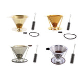 Stainless Steel Coffee Filter with Brush Double-Layer Filter No Filter Paper Required V1370-AZ4-20338