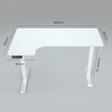 FORTIA 145W x 60D x 85D Dual-Motor 80kg Load Adjustable Sit-Stand Up L-Hand Sided Corner Desk V219-ADKCORFOL2WB