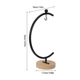 Metal and Wood Display Stand for Hanging Globe, Terrarium, and Home Decor with Sturdy Base V1369-AZ3-W-18762