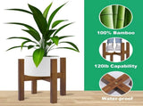 Adjustable Bamboo Plant Stand, Indoor Outdoor Flower Pot Holder for Living Room Balcony Terrace, V1237-ZY-924-239