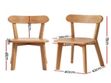 1 Artiss Dining Table and 4 Chairs Set Natural Timber DSET-DTAB-RD-RUB-WDX4