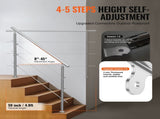 Handrails for Outdoor Steps, 59 in Length 3 Crossbars Stair Hand Rail Kit, Transitional Stainless V952-BXGSLZFS150CBU3NGV0