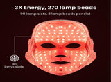 7-Color Facial Light Mask for Home Skincare Rechargeable LED Beauty Device with 270 LEDs, V1107-CS-MRMZBMGJ