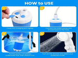 Portable Electric Shower, 4000mAh Battery with 1-2 Hours Runtime, 3 Spray Modes, Perfect for V1232-BXLY-001