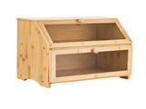 Artiss Bamboo Bread Box 2-Tier Kitchen Countertop Storage 39cm Natural BBX-2T-WIN-WD