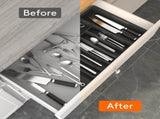 Grey Adjustable Polypropylene Kitchen Drawer Organizer - 8 Compartments, Large Capacity, Easy to V888-ELOSUNG17727