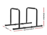 Everfit Dip Station Parallette Bars Home Gym Workout Stand Black PUB-A-SH02-BK