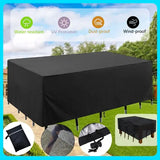 1 Piece 420D Waterproof Patio Furniture Cover, Tear-Resistant UV Protective Cover for Rectangular V1189-LC-HW-00234