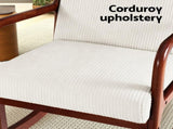 Artiss Rocking Armchair Nursing Chair Corduroy Beige UPHO-E-ARM-01-COR-BG