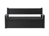 Gardeon Outdoor Storage Box Bench 254L Resin Armset Backrest Lockable Black ODF-OSB-ARM-PP-BK