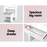 Artiss Dressing Table Stool Set Sliding Mirror White Demi FURNI-N-DRESS01-WH-AB