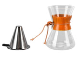 550ml Pour Over Dripper Bamboo Classic Heat Resistant Glass Maker for Home Office V1294-YM0523-3118210299111