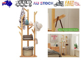 Clothes Garment Coat Rack Stand Bamboo Hanger Bag Hat Hook Holder Tree Shelf AU V201-QHGMMOREONE012