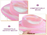 Pink Cowgirl Hat with Rhinestones and Fringe for Party Decorations V1369-AZ3-W-19212