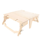 Wooden Folding Picnic Basket Table Outdoor Portable 2 in 1 Vintage with Wine Glass Holder Wood Grain V1294-YM0901-3111250046511
