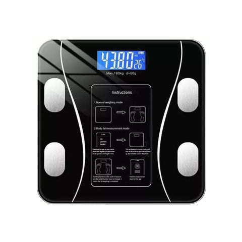 Bluetooth Smart Body Fat Scale Black - Digital BMI Weight USB Recharge with App V238-SUPDZ-41073043996752