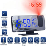 LED Digital Projection Alarm Clocks USB Electronic Ceiling Projector Alarm Clock with FM Radio for V1189-LC-RY-00451
