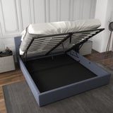 Milano Capri Luxury Gas Lift Bed With Headboard - Charcoal No.35 - Single ABM-10002036