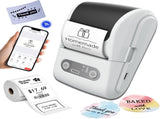 White Portable Bluetooth Thermal Label Printer Compact, Ink-Free Mini Label Maker for Home, V888-ELOSUNG40633