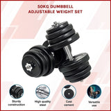50KG Dumbbell Adjustable Weight Set V63-834751