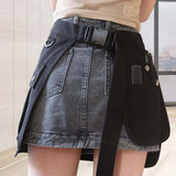 Waist Tool Apron with Multi-Pocket Waitress Server Apron, Black Waterproof Waiter Half Apron with V1366-AZ2-W-26831